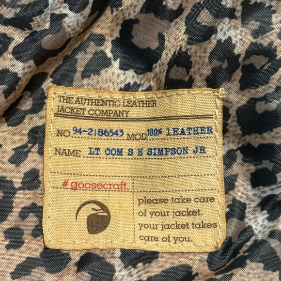 GOOSECRAFT Sz L Moto Style Jacket Biker 032 Suede Gold Hardware Leopard Lining - Picture 9 of 13
